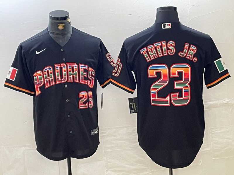 Men%27s San Diego Padres #23 Fernando Tatis Jr Black Rainbow Mexico Cool Base Stitched Jersey->san diego padres->MLB Jersey